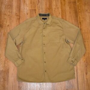 Roark Button Down Shirt Mens XL Tan Excellent Classic Fit Long Sleeve Utility